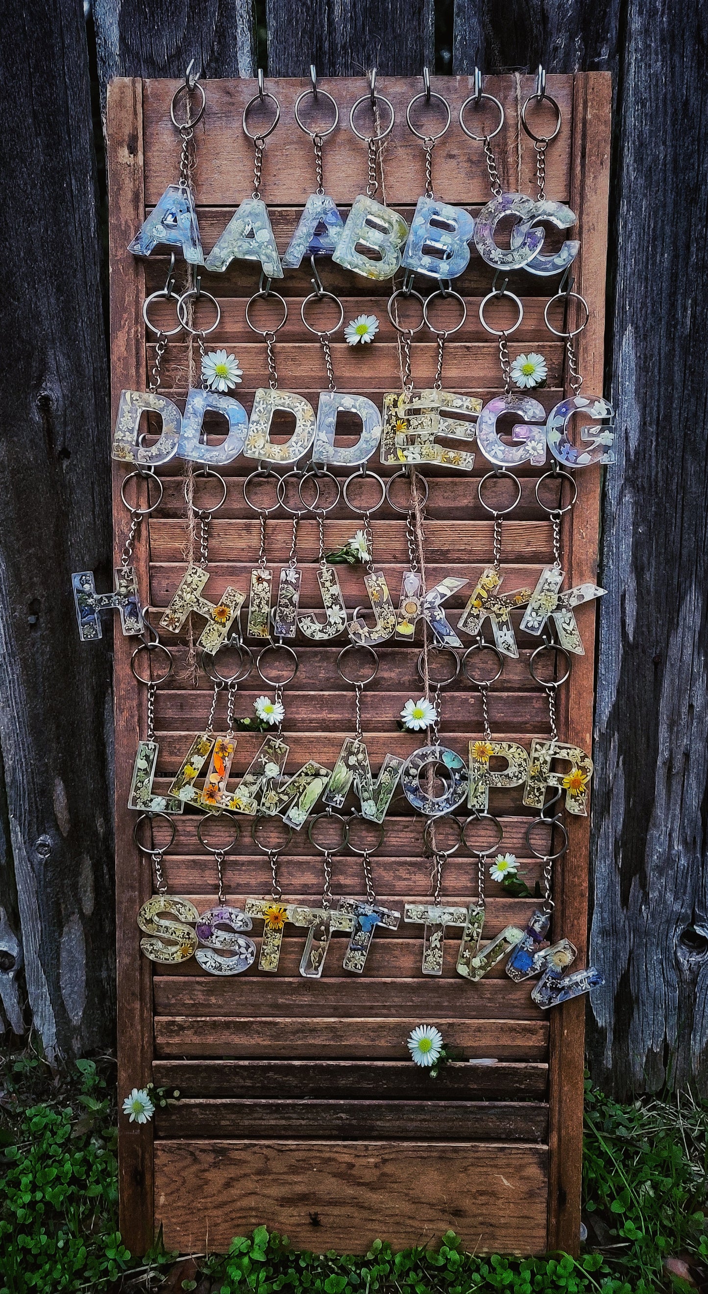 Floral Letter Keychains