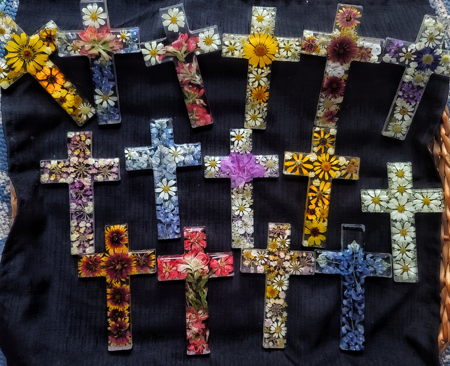Floral Resin Cross