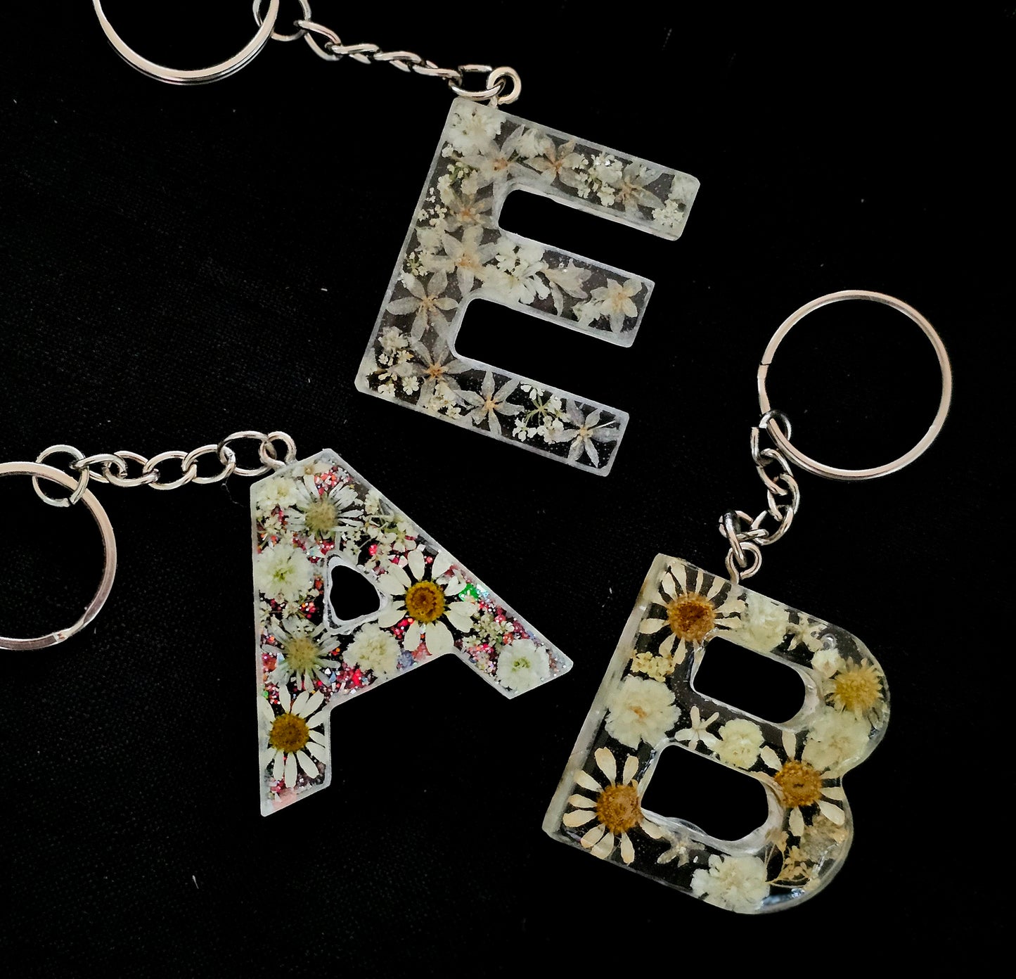 Floral Letter Keychains