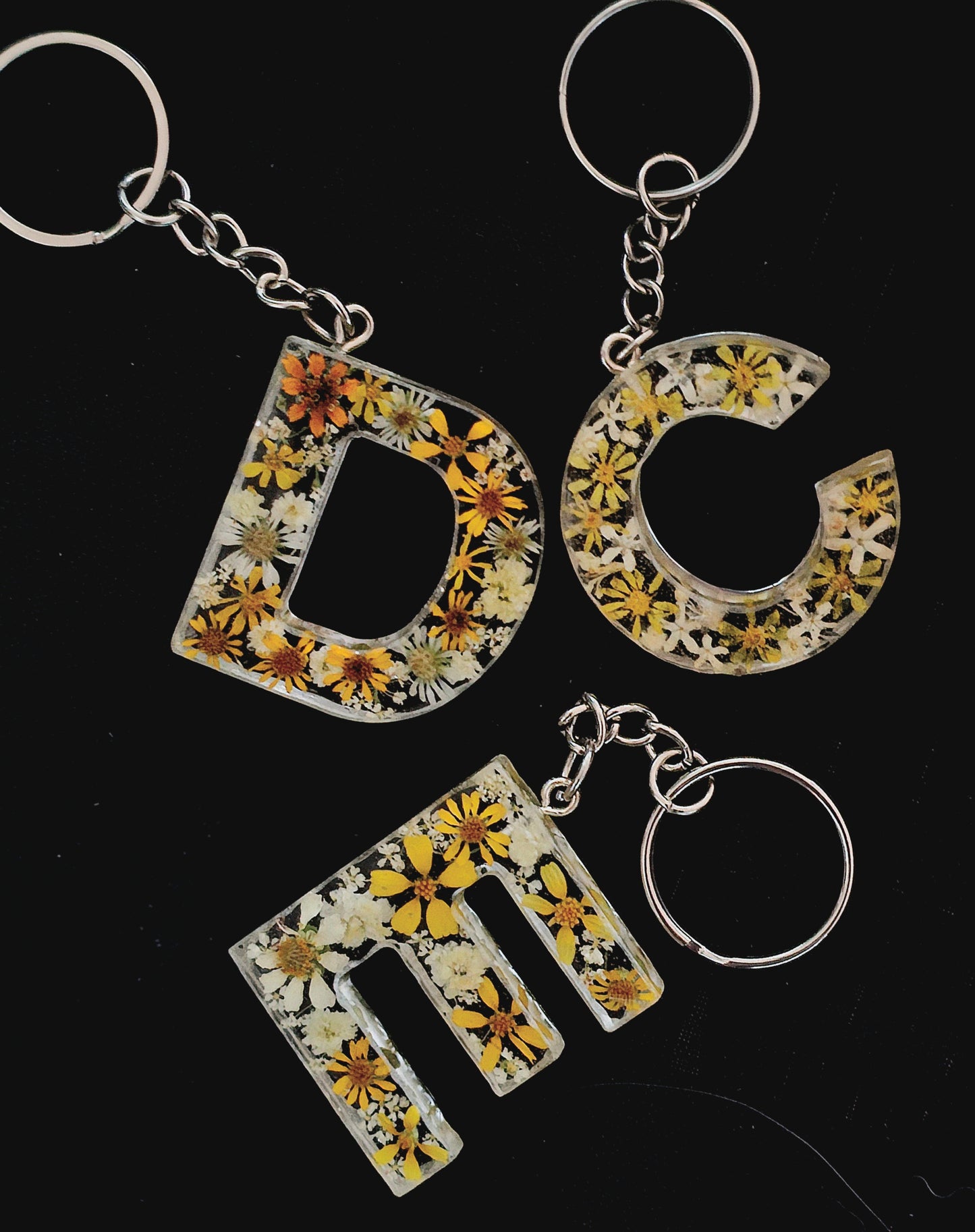 Floral Letter Keychains