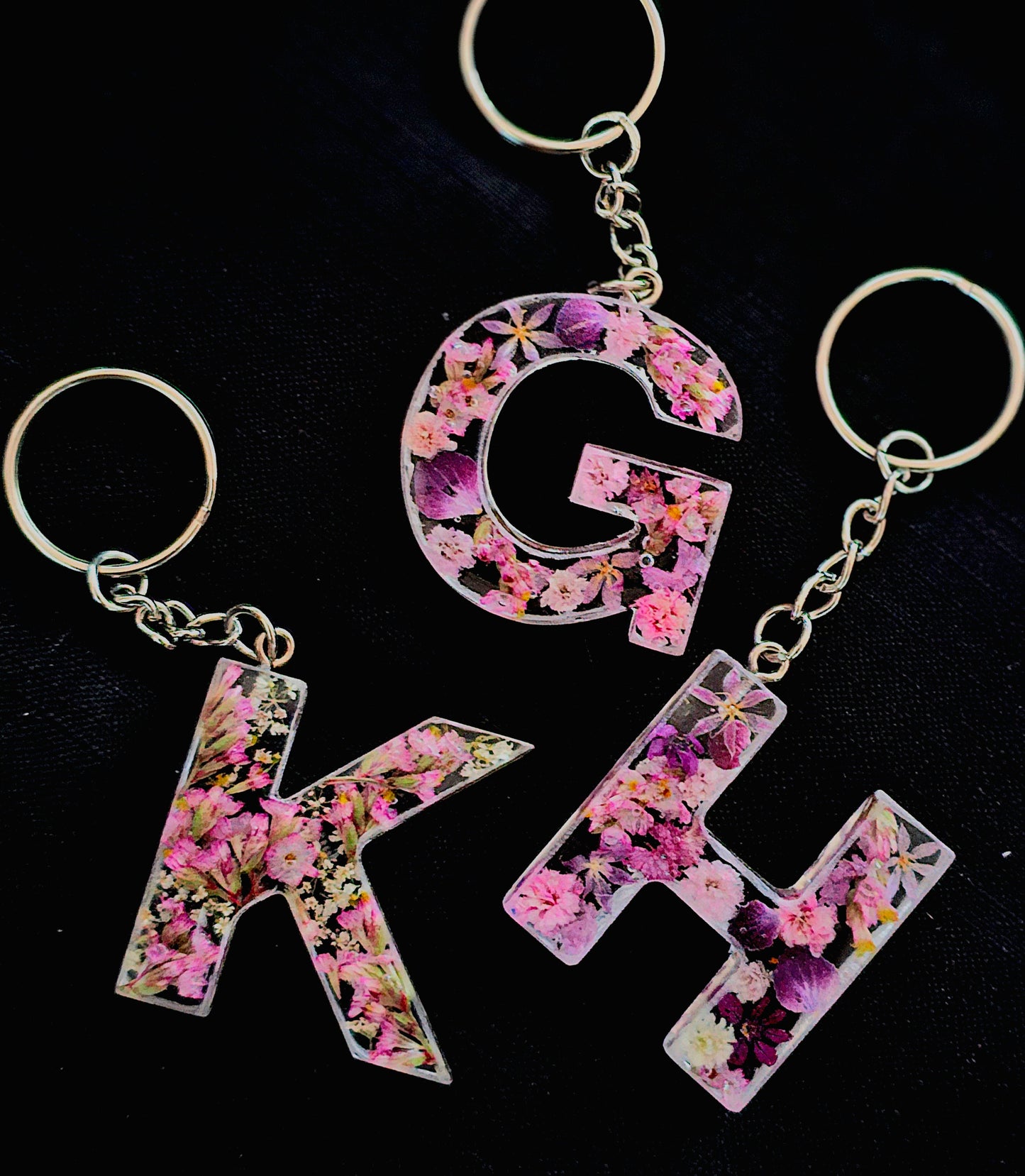 Floral Letter Keychains