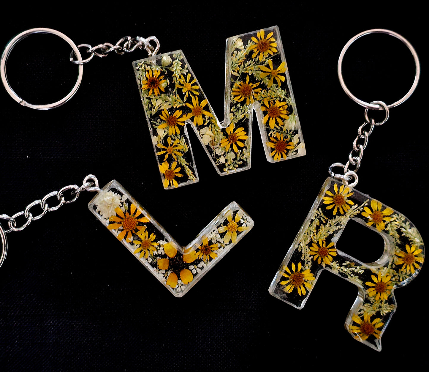 Floral Letter Keychains