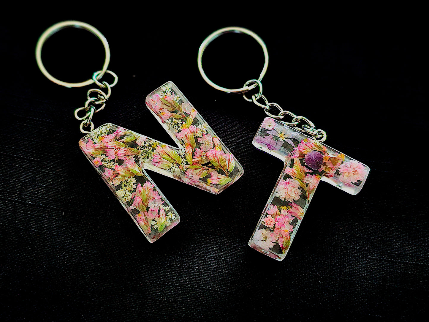 Floral Letter Keychains