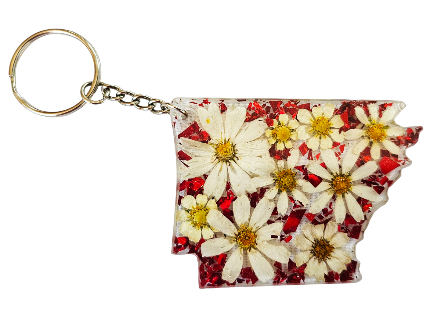 Floral Arkansas keychain