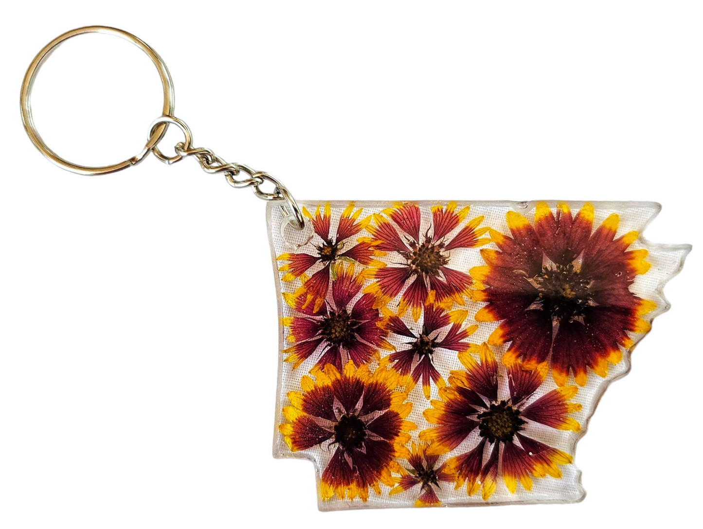 Floral Arkansas keychain
