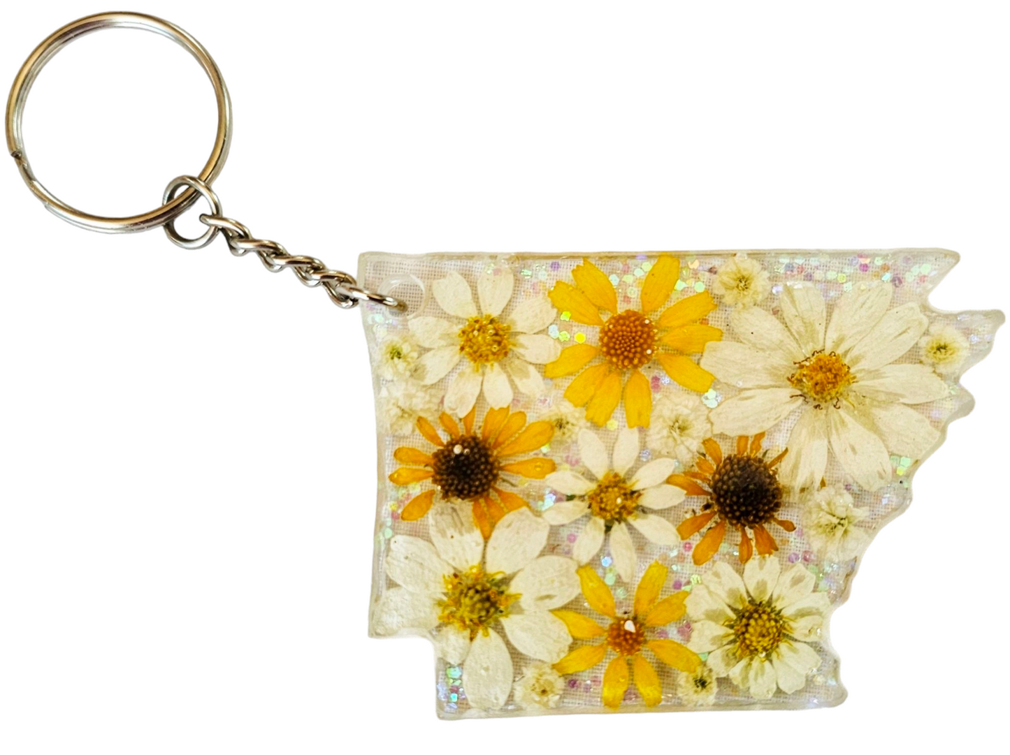 Floral Arkansas keychain
