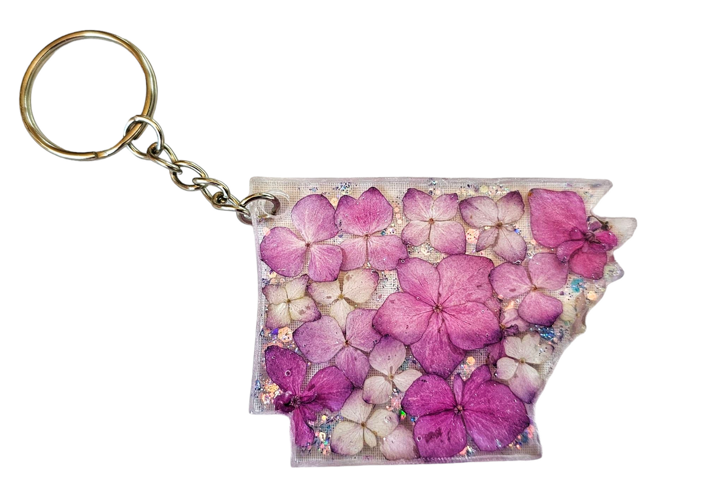 Floral Arkansas keychain
