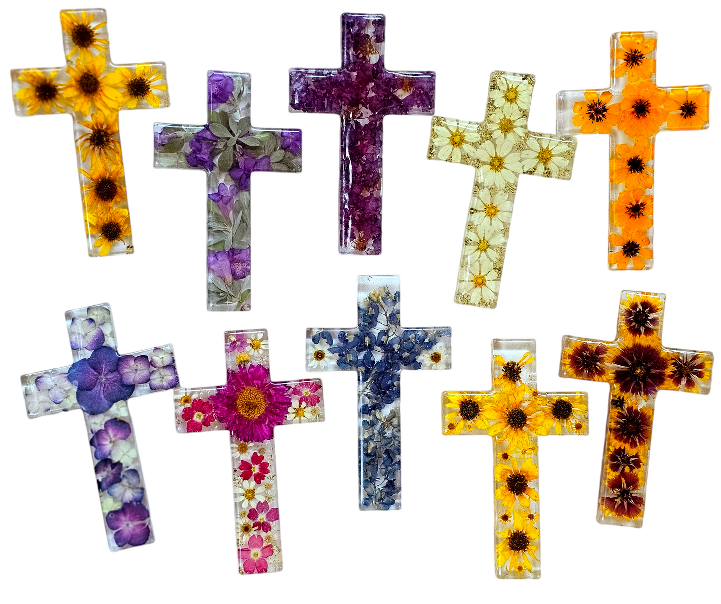 Floral Resin Cross