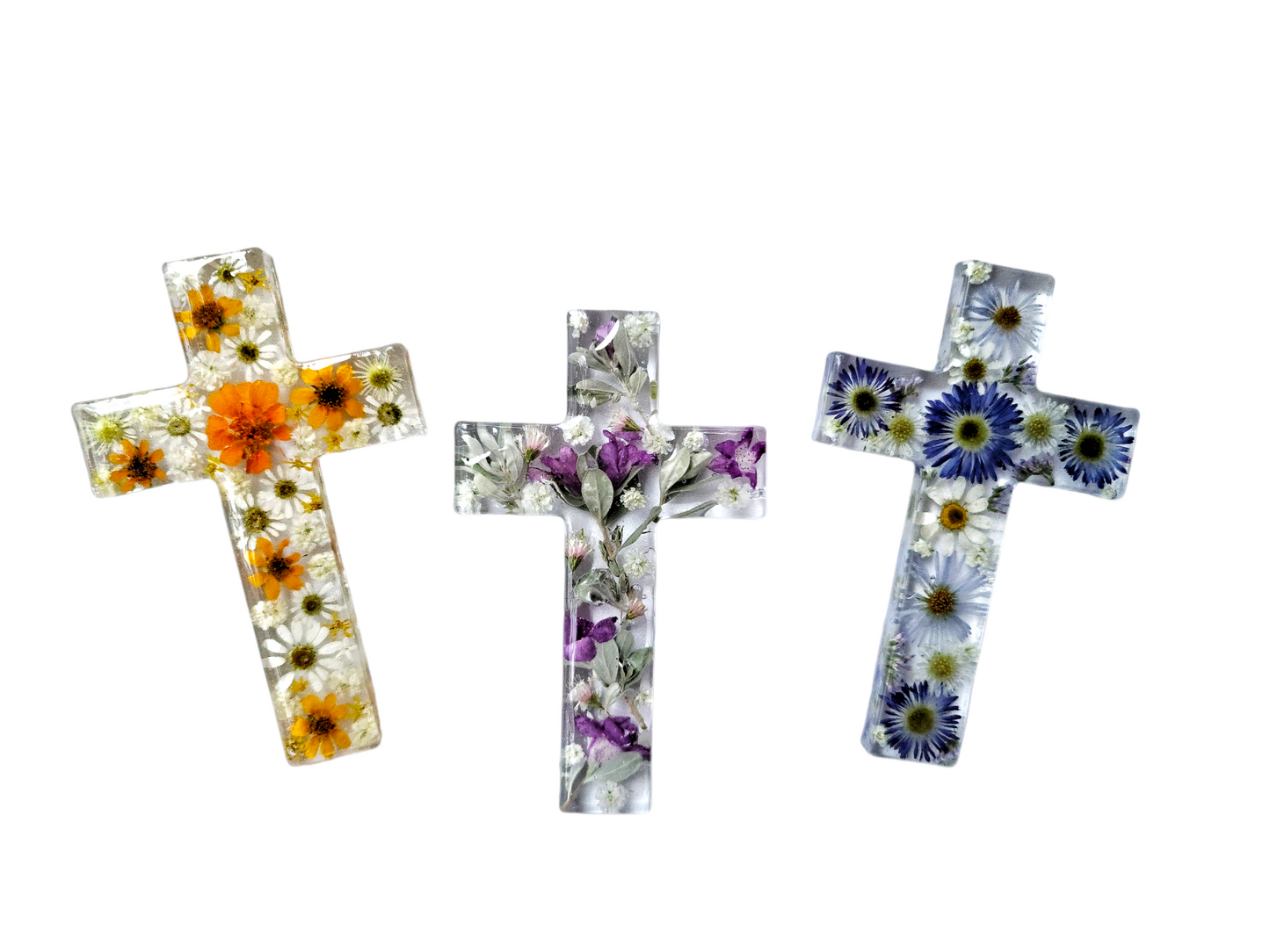 Floral Resin Cross